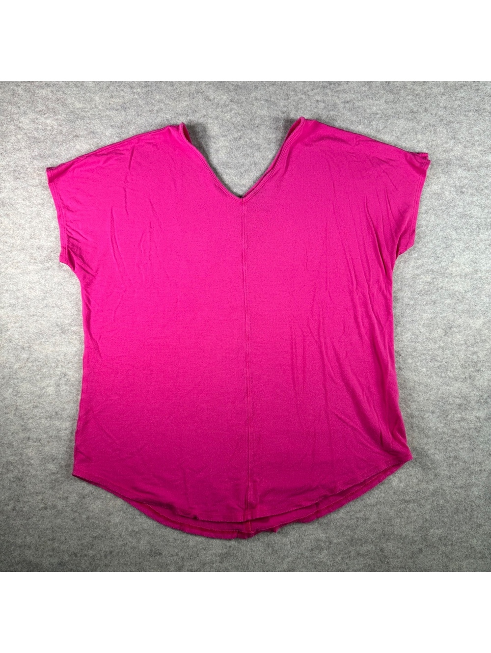Paraphrase Pink Modal Spandex V-Neck Short Sleeve Top Size L